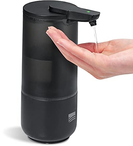 BERNSTEIN Seifenspender SP1 mit Schutzklasse IPX6, Seifenspender automatisch, Desinfektionspender mit Sensor, Seifendispenser Berührungslos 250ml, Handseifenspender in Schwarz