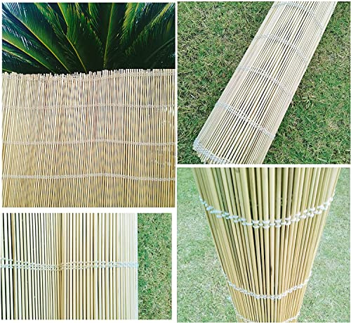 Z&Q Garden Peeled Reed Screening Fence Cord Chain Stitched Hand-Woven Durable Roll Panel Best for Outdoor Privacy Walls Sun/Wind Protection (1.2x4m Fence)