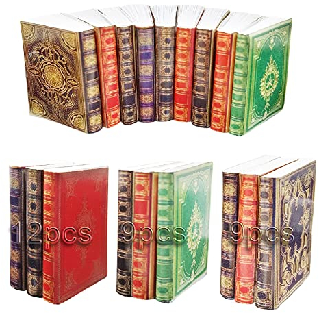 BLMHTWO 30Pcs Dolls House Books 1/12 Scale Miniature Books for Dolls House Miniatures 1/12 Scale Writable Page-Turnable Reusable Minature Books for Dolls Accessories Bedroom Study Room(Multi-Colored)
