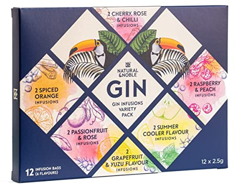 Gin Infusions Variety Gift Pack | Make Your Own Delicious Flavoured Gin | 12 Delicious Infusion Bags for Gin Drinks