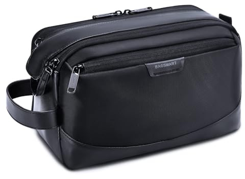 BAGSMART Toiletry Bag for Men, Large Travel Toiletry Organizer, Dopp Kit Water-resistant Shaving Bag for Toiletries Accessories - Black
