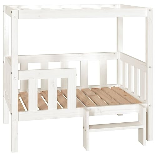 vidaXL Hundebett Weiß 95,5x73,5x90cm Massivholz Kiefer Schlafplatz Tierbett