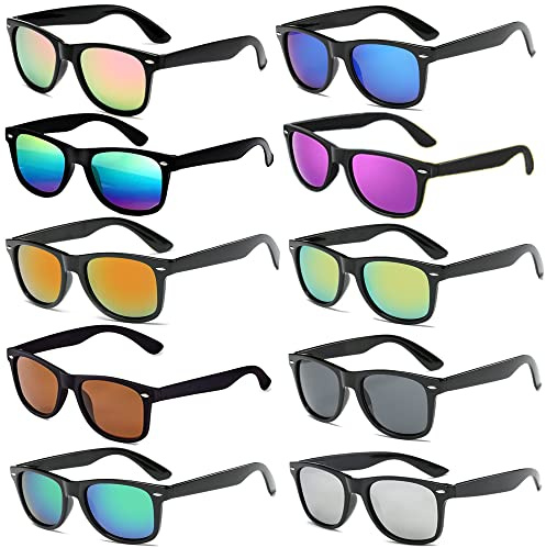 FSMILING Nerd Bunt Party Sonnenbrille Set Für Damen Herren Lustige Retro Neon Sonnenbrille Party Brille Set Für Karneval/fasching