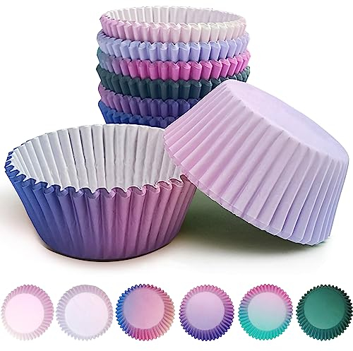 Qiqee Standard-Cupcake-Einlagen, 300 Stück, lebensmittelechtes Design, Cupcake-Papier, Backförmchen, Cupcake-Förmchen (Standardgröße)