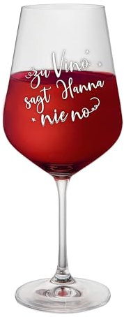 AMAVEL Copa de vino con grabado, Zu Vino sagt NAME nie no, personalizable con nombre, copa de vino tinto, copa de vino blanco, copa de vino con frase, copas de vino, regalos divertidos para mujeres,