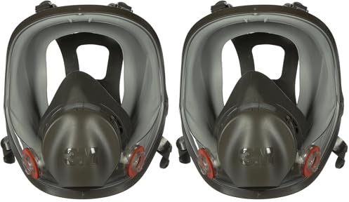 3M 7100015052 6900 Masque complet en silicone, taille L, noir/gris (Lot de 2)