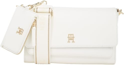 Tommy Hilfiger Damen Crossbody Bag Tasche Joy Crossover Breiter Tragegurt, Weiß (Ecru), Einheitsgröße