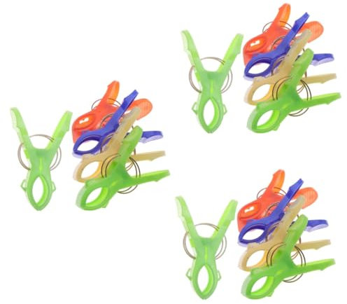 MAGICLULU 15pièces Pince à Serviette Plastique Lot de Clips pour Linge Couette Et Vêtements Accessoire Anti-Vent pour Séchage Aléatoires