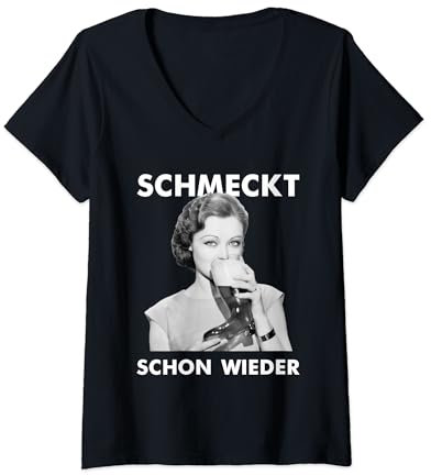 Damen SCHMECKT SCHON WIEDER X Bierstiefel Vintage Retro Bier T-Shirt mit V-Ausschnitt