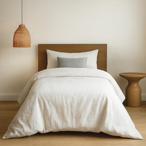 Dreamzie Funda Nordica Algodon 135x200 - Blanco - Ropa de Cama, Funda Edredon 135x200 y 1x Funda Almohada 80x80 - Algodón Reforzado - 2 Piezas