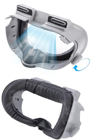 Nefuo Face Cover Pad Facial Interface Kompatibel mit Meta/Oculus Quest 3 Zubehör, Weiches PU-Gesichtskissen mit auslaufsicherem Nasenpolster, Verstellbarer Knopf, Gesichtskissenersatz für Quest 3