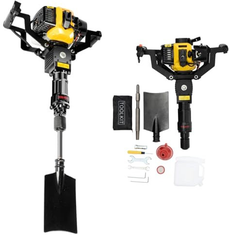 DAOHHFO 52CC 1900W Digger Pelle portable à essence 2 temps Pelle portable pour arbre de jardin, arbre de jardin, arbre de jardin, pour semis forestiers, supports de vignobles (EU-STOCK)