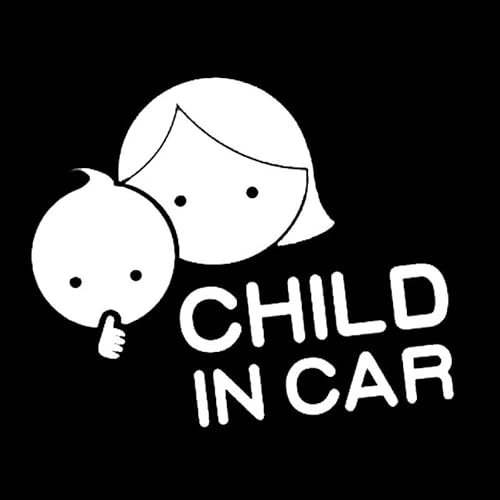 JIFENLI Car Sticker 12.8 * 10.6CM Child in CAR Car Styling Safety Sign Decal Mother and Baby Decorative Car Sticker Black/Silver