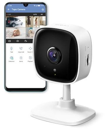 TP-Link Tapo Mini Smart Security Camera, Indoor CCTV, Works with Alexa&Google Home, No Hub Required, 1080p, 2-Way Audio, Night Vision, SD Storage, Device Sharing (TC60)(Renewed)