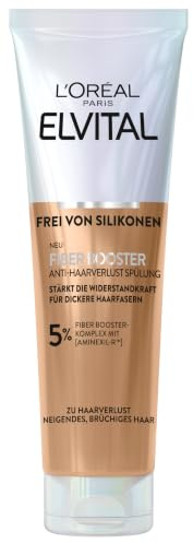 L'Oréal Paris Fiber Booster Anti-Haarverlust-Conditioner, Spülung gegen Haarausfall, mit Aminexil, Für dichteres Haar, Stärkt Haarfasern, Weniger Haarbruch, Gegen Haarverlust, Elvital, 150 ml