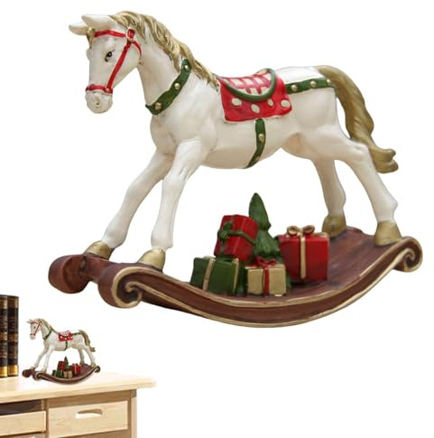 Weihnachtliche Schaukelpferd-Ornamente – Weihnachts-Hobbypferd-Dekorationen, Schaukelpferd-Ornamente Aus | Farblich Bemalte Schaukelpferd-Figur Aus Kunstharz, Hängende Baumschmuck-Tischdekoration