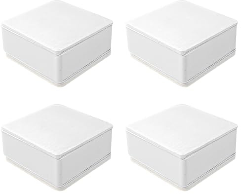 SyiXute Pack of 4 Carbon Steel Table Risers, 3 cm High Self-Adhesive Furniture Risers, Square for Sofa, Couch, Table, Cabinet, Bed, Desk Raiser