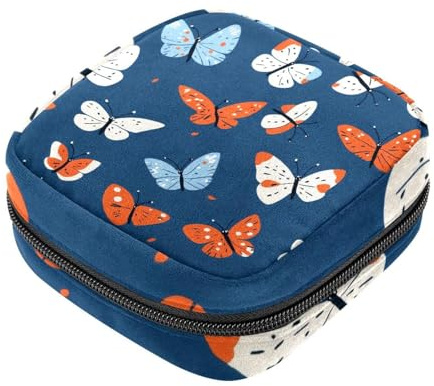 Borsa porta assorbenti con farfalla, per il primo ciclo mestruale, per donne e ragazze, per coppette mestruali femminili