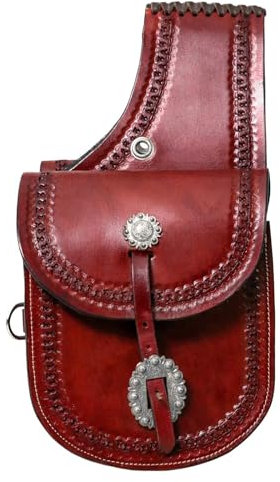 EQUIEMPRESS Western Satteltasche aus Leder für Pferde | Reitspaß, Wanderritt, geeignet für Reiten und Fassrennen | Satteltasche mit verstellbarem Riemen, Größe: 10x10x3 AZ-70
