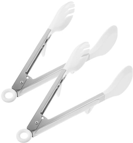 Ciieeo 2pcs Versatile Kitchen Tongs Stand for BBQ Salad Pastry Bread Serving Tongs for Food Parties