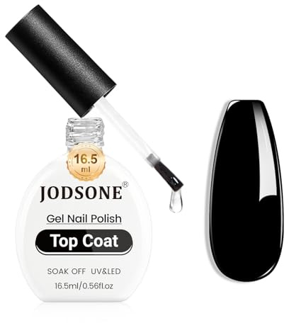 JODSONE 16,5ML Smalto Gel Top Coat No Wipe Clear Glossy Shine Finish Long Lasting No Soak Off Nail and Need U V Lamp Cured for Salon DIY Nail Art Design