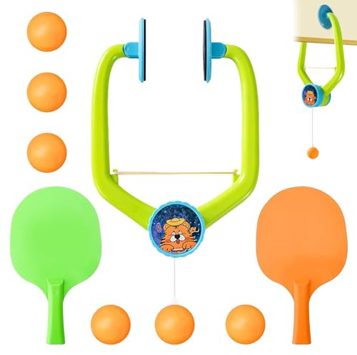Set da gioco ping-pong, porta ping pong game con 2 racchette e 6 palline, telaio della porta regolabile ping pong, uso: per bambini che imparano il ping pong.
