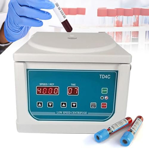 Centrifugeuse de laboratoire à grande vitesse pour la séparation du sang, du sérum et des graisses avec minuterie, 4000 tr/min