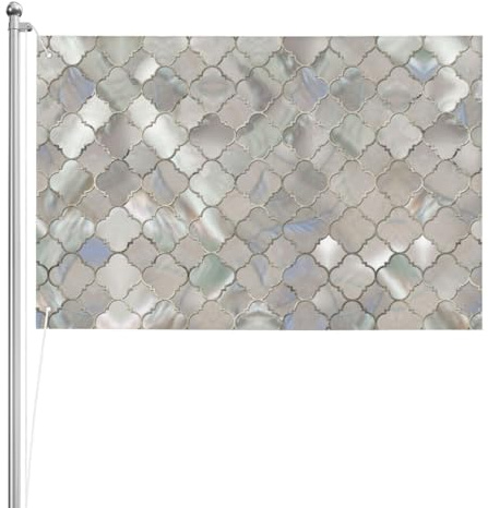 Nacre marocaine quadrilobée,Drapeau de jardin, bannière décorative, drapeau double face, 2 x 3 pieds, pour extérieur et intérieur