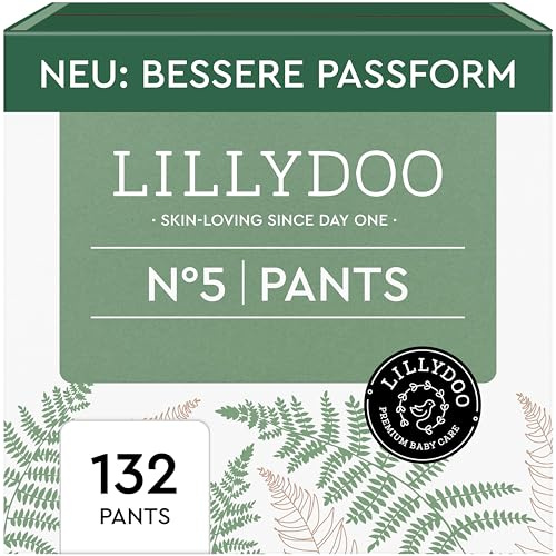 LILLYDOO Baby Windeln Pants Größe 5 (11+ kg), Monatsbox (132 Stück) | Höschenwindeln, Sicherer Auslaufschutz, Hautfreundlich, Ohne Lotionen für empfindliche Haut, Dermatologisch getestet