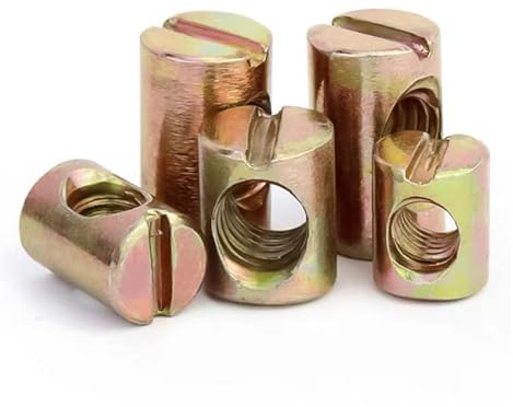 Tuerca de barril, Tornillos de acero M5/M6/M8 for muebles, tuercas, pernos cilíndricos, pasadores, clavijas, orificios transversales, embutidas(M6X12-10PCS)