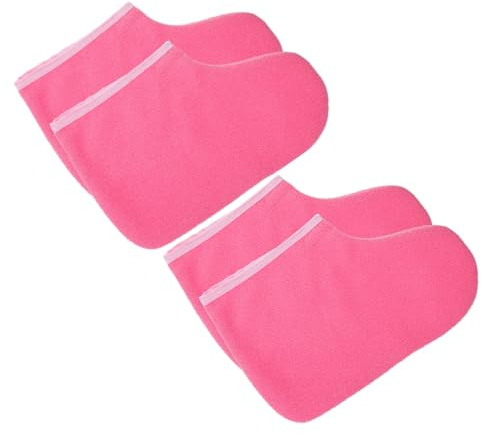 VILLCASE Masques Pieds la Cire de Paraffine en Polyester, 2 Paires pour Soins Spa et Protection Thermique Pendant le Sommeil