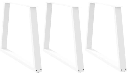 Frdhee Lot de 3 pieds pour meubles de salle à manger, en forme de V, blancs, 100 x (72-73,3) cm, en acier, pour armoire, lit, table, canapé, table de chevet