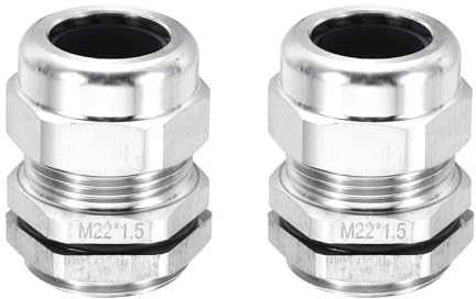 QUARKZMAN Prensaestopas M22 x 1,5 mm, conector de sujeción para cables, resistente al agua IP68, para cables de 10 a 14 mm de diámetro, protectores de acero inoxidable 304 (2PCS)