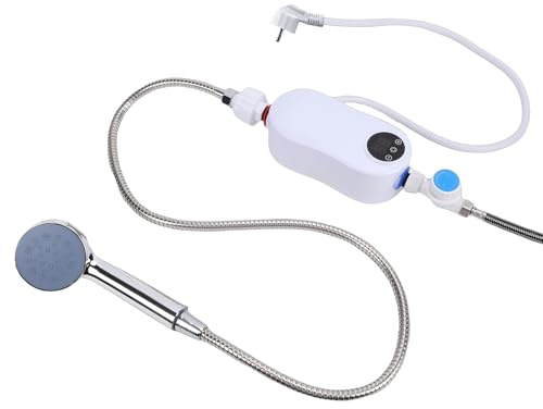 Fafeicy Mini Chauffe-eau sans Réservoir 5 500 W, électrique instantané avec écran Tactile LED, Température Constante de 86 à 131 °F, pour Douche, Installation Facile sans Perçage, Kit