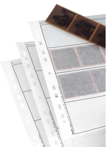 Negativ-Hüllen, Pergamin, 4 Streifen à 3 Negative, 6x7 cm, 100 St. | Archivierungshülle transparent, für Film Typ 120 und 220, Mittelformat-Negativen