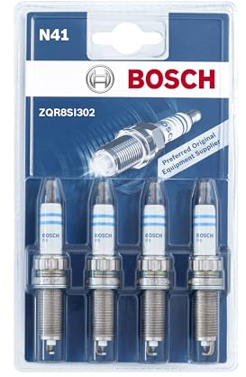 Bosch ZQR8SI302 (N41) Candele Di Accensione Bosch Iridium - Confezione Da 4 - Per un'Accensione del Motore Affidabile e Lunga Vita Utile - con un Design Resistente