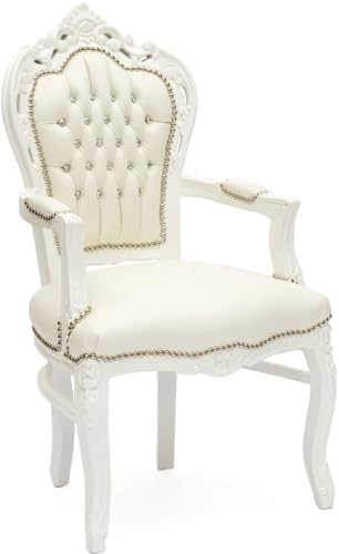 Way Home Store Poltrona barocco stile francese Luigi XVI bianco e bianco