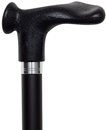 Gehstock Gehhilfe Leichtmetall mit anatomischem Comfort-Griff schwarz (Links)