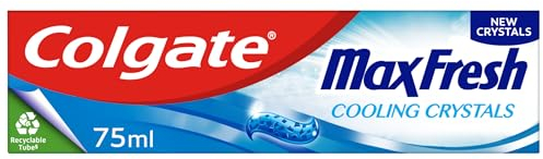 Colgate Max Fresh Toothpaste with Cooling Crystals 75ml - Fresh Breath Toothpaste - Fresh FX Technology for 10X Longer Lasting Cooling* - Helps to Fight Cavities - Keeps Teeth White