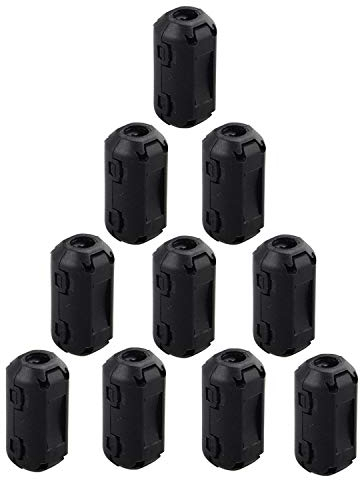 Futheda 10 Stück 3 mm Innen Durchmesser Wechselrahmen Ferrit Ring Core störsicher-Filter RFI EMI Rauschunterdrücker Kabel-Clip Schwarz