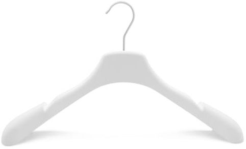 Kiroplast 10 Kleiderbügel Samt Schulter Weiß Kleiderbügel Rutschfeste Oberbekleidung Kleider Braut Atelier Jacken Mäntel Breite Schulter Beflockte Krücken Haken Jacken 42 cm