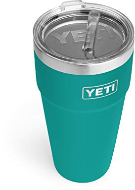 YETI Rambler 26 oz Straw Cup, Vacuum Insulated, Stainless Steel with Straw Lid, Aquifer Blue