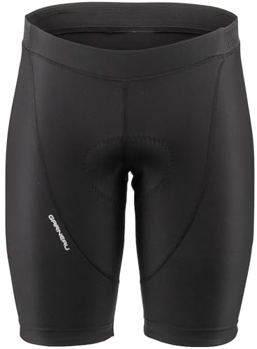 Garneau Fit Sensor 3 Padded Bike Shorts for Men, 9 Cycling Shorts, Enhanced Comfort for 2+ Hour Rides, Black, Large