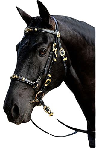 Bride De Chasseur De Qualité Cuir PU + Licols D'équitation en Métal Équipement De Course De Rêne De Cheval Fournitures Équestres Outil D'entraînement pour Tous Les Chevaux