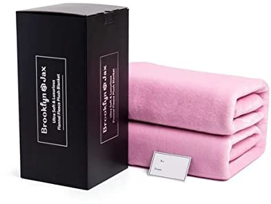 Brooklyn + Jax Manta de forro polar ultra suave, lujosa y acogedora, Cobijas doble King (King - 225 x 270 cm), color rosa