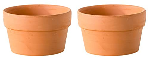 GANAZONO 2 Pièces Pot de Fleurs Succulent en Terre Cuite Argile succulente en Terre Cuite Peu Profonde planteurs Plantes d'intérieur décor Cache-Pot en Terre Cuite Rural bonsaï
