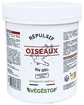 Répulsif Oiseaux - Gel - 500 g - Origine Végétale - Contre les pigeons, pies, corbeaux, corneilles, étourneaux, mouettes - Aux huiles essentielles
