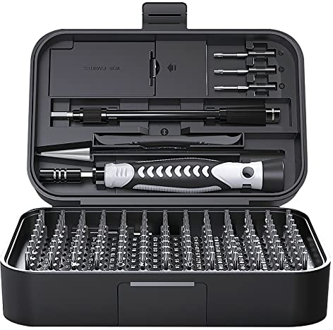 Uktunu Set Cacciaviti Precisione Magnetici Professionali 130 in 1 Kit Cacciavite di Riparazione Portatile Multifunzione Cacciaviti per Orologiaio PC Cellulare Elettronica