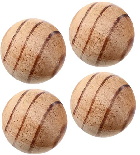 BESPORTBLE 4stücke -Bocce-bälle Für Tragbare Outdoor-Spiele Für Garten Und Kreative Holzspielzeuge Mit Natürlichem Design Zufällige Maserung