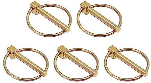 QUARKZMAN 6 x 43mm Sicherungsstift mit Ring x 5Stk Sortiment Dübel Kit für Montage und Reparatur [Gelb Verzinkt]